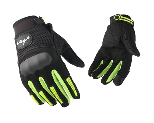 Image of VGL-22 Full Finger Motorcycle Riding Gloves Black Neon Green-L