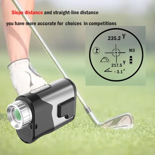 HIREED Golf Rangefinder with Slope Switch ,1200 Yards Laser Range Finder for Golfing/Hunting ,7X Magnification Strong Magnet Rechargeable Range Finders Golf Continuous Scan Flag Lock Vibration - Image 5