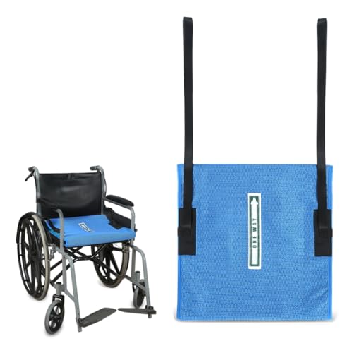 Image of Ehucon One Way Transfer Support Cushion, Non Slip Tubular Pad for Fall Prevention in Chair & Wheelchair, Elderly/Disabled Assistance, 17"x17"(with Handles) (Blue)