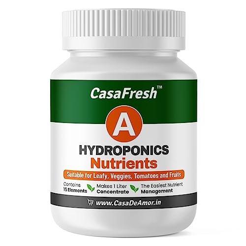 Casa De Amor Hydroponic A & B Nutrients– Suitable for Leafy, Veggies, Tomatoes and Fruits, Solid Mixture | Contains 15 Elements, Makes 200 Liter Solution, Balanced Plant Nutrition for Hydroponics