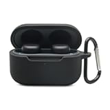 Silicone Case for Echo Buds 2nd, Shockproof Protective Echo Buds 2 Case Cover with Keychain. (Black)