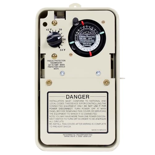 Intermatic PF1102T Timer Mechanism - Efficient Freeze Protection for Pool and Spa Equipment - Timer with Thermostat