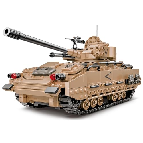 TOY PLAYER M2 Bradley Panzer Baustein Set, Militär Schützenpanzer Bauspielzeug für Kinder von 8–14 Jahren und Erwachsene (1350 Teile)