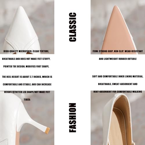 Women's T-Strap Pointed Kitten Heel Mary Janes Pointed Toe Comfort Adjustable Buckle Business Party Stiletto Heel Dress Pumps3