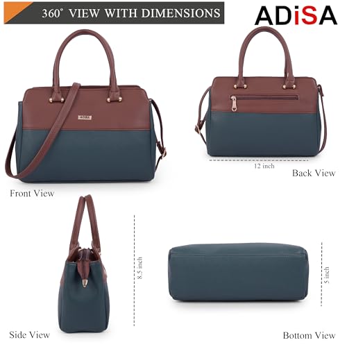 Image of Color Block Shoulder Handbag for Women - Stylish Crossbody Bag with Sling Belt, Ladies' Purse with Top Zipper Closure, Gift for Women and Girls (ADW4088)