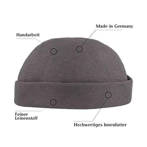 Bonnet de docker Bullani en lin gris taille 59 pour l'été - 3