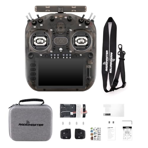 HTLNUZD Radiomaster TX16S MK3 RC Transmitter, ExpressLRS Gemini Dual Band 2.4GHz 900MHz, V6 Hall Gimbal 5" IPS Touchscreen RC Radio Controller