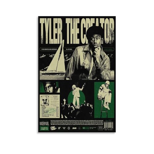 aizhimi Tyler Poster "The Creator", Chromakopie, Vintage-Musikposter für Zimmer, ästhetische Leinwand, Wandkunst, Schlafzimmerdekoration, 30 x 45 cm