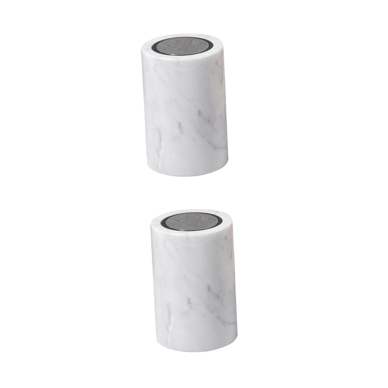 OUNONA 2pcs Natural Stone Toothpick Holder Elegant Swab Box for Home Decor Automatic Pressure Design for Easy Access Stylish Marbling Pattern for Bathroom Office Use