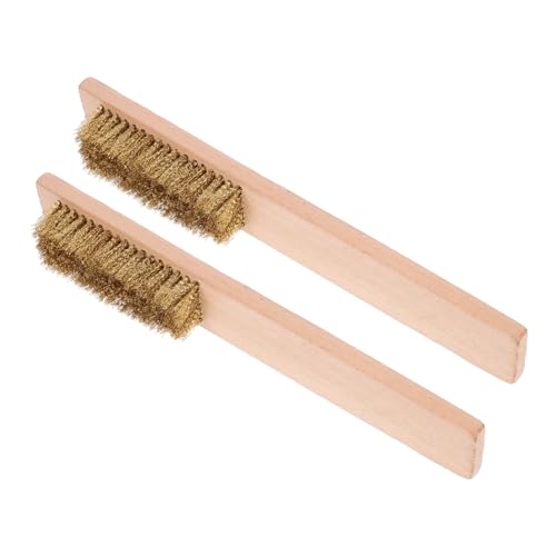HANABASS Skateboard Wax 2pcs Wooden Handle Brush for Snowboard Cleaning Maintenance