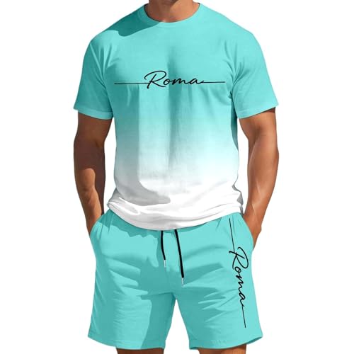 Ensemble homme motif dégradé de lettres vert menthe s