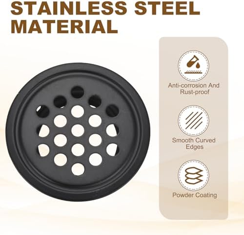 HARFINGTON 10pcs Circular Soffit Vents 1" (25mm) Stainless Steel Black — 사진 3