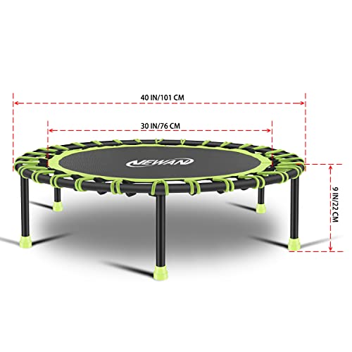 Image of Newan 40 inch-48 inch Silent Mini Trampoline Fitness Trampoline Bungee Rebounder Jumping Cardio Trainer Workout for Adults-Max Limit 330lbs