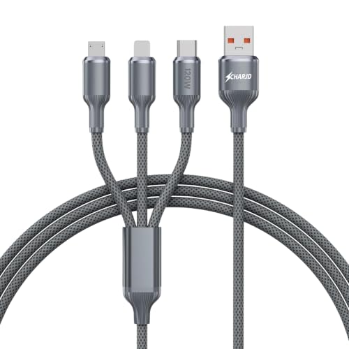 Image of 165W Super Fast Car Charger with 60W 3-in-1 Cable, PD 45W USB C & 120W SuperVOOC Dual Port Car Charging Adapter Compatible with iPhone, Samsung Galaxy, OnePlus, Oppo, Vivo and Android Devices