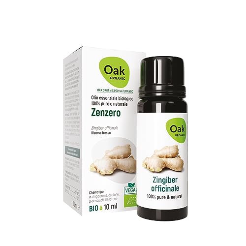 OAK ORGANIC Per NATURANDO Olio essenziale Zenzero Puro 10 ML – Integratore alimentare Bio & Vegan