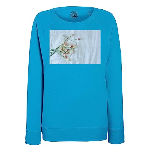 Sweatshirt Fleurs Roses Poésie Molleton Doux pour Femme Rêveuse et Amoureuse des Livres