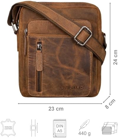 STILORD 'Dain' Schoudertas Heren Leren Handtas Crossbody Tas Echt Leer
