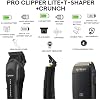 Supreme Trimmer 3-in-1 Barber Bundle | Pro Clipper Lite, T-Shaper Trimmer & Crunch Foil Shaver | Professional Beard Trimmer Mens Hair Clipper Kit | Black