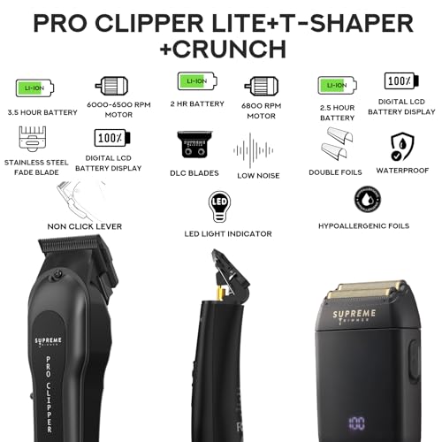 Pro Clipper Supreme Trimmer ensemble de barbier 3 en 1 pour contours nets - 2