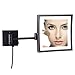 Produktbild MGEU Kosmetikspiegel, LED-Kosmetikspiegel for Badezimmer, 8,5 Zoll, einseitig messingbeleuchtet, 3-fache Vergrößerung, Rasieren, Klappschalter, elektrischer Stecker (Color : Black)