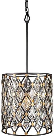 Varaluz Windsor 1 Light Crystal Pendant - Carbon/Havana Gold