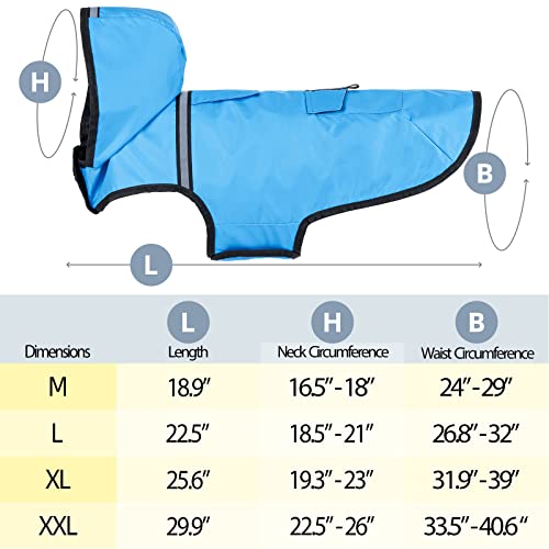 Uvtqssp Dog Raincoat Reflective Dog Jacket With Hood, Waterproof Slicker With Leash Hole, Lightweight Breathable Poncho For Medium And Large Dogs Blue Xxl #TOP5
