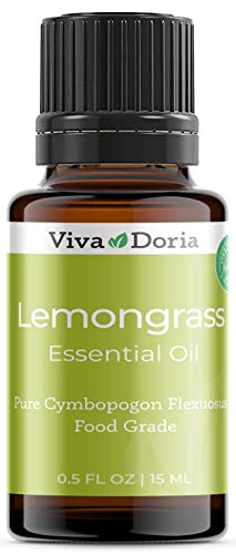 Viva Doria 100% Pure Lemongrass Essential Oil, Undiluted, Food Grade, 15 mL (0.5 Fluid Ounce)