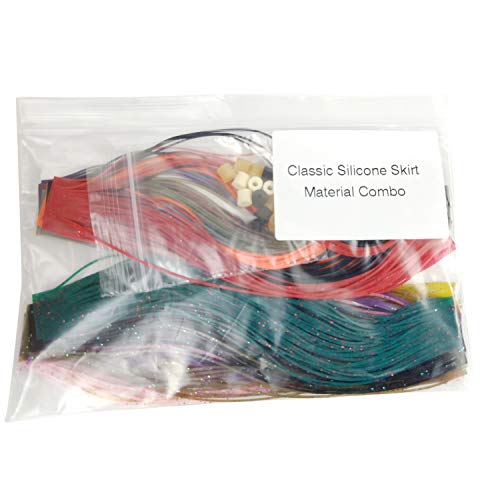 Riverruns Fishing Jig Lures Mixed Colors Diy Silicone Skirts For Jig Lures, Regular Skirt Collars Included Fly Tying Material (A: 28Pc Classic Silicone Skirt Material Combo) #TOP4