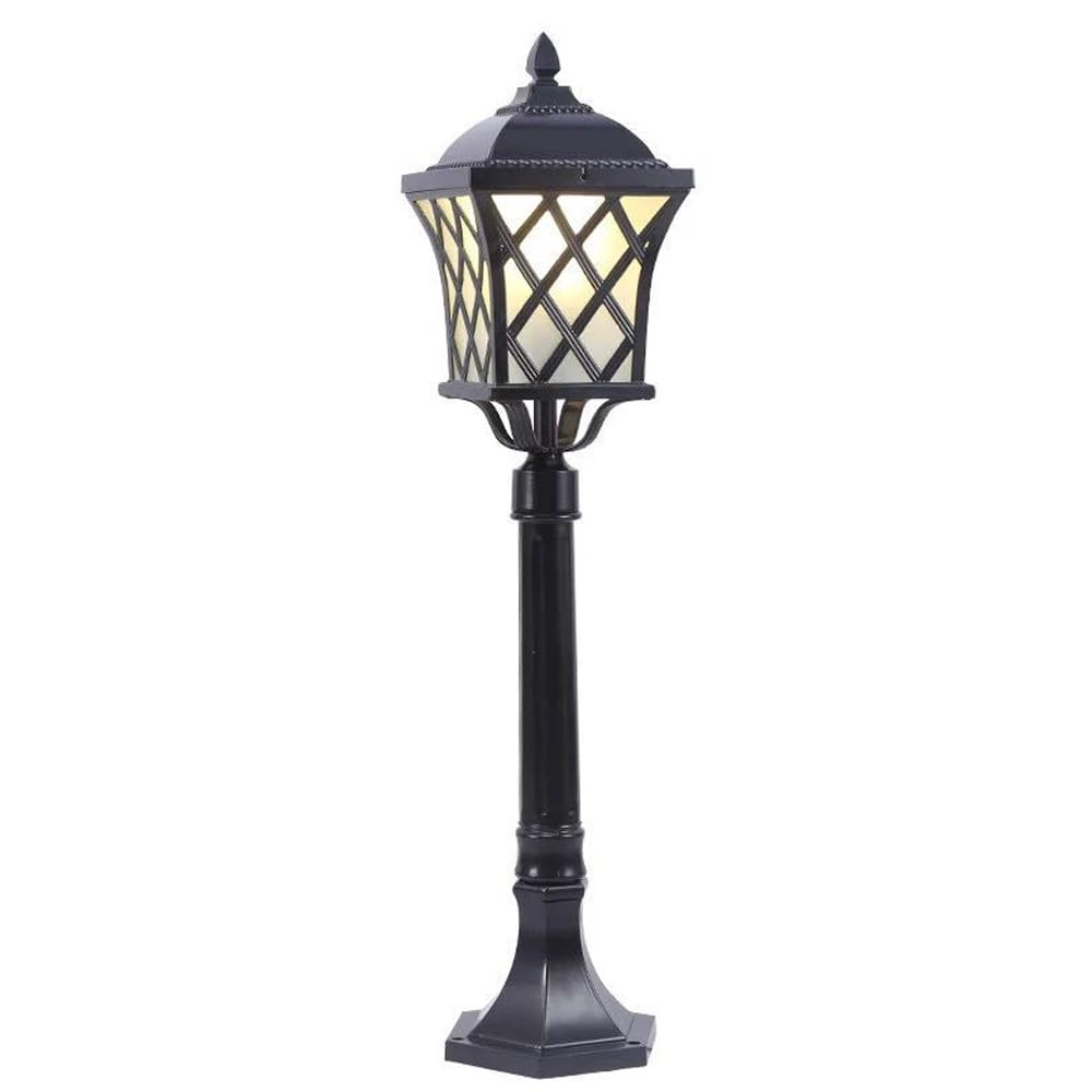 GTHTUHFD 31.5Inch Industrial Pole Lamp With Frosted Shade, Street Lighting, Waterproof Post Light For Garden Mount Yard Pathway,Black