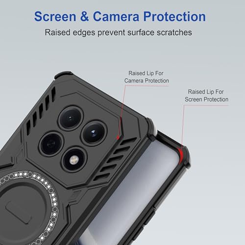 Image of Zapcase Back Case Cover for Redmi Note 15 5G | Magnetic Case with Built-in Metal Ring | Supports MagSafe Charger, Wallet & Car Mount | Shockproof Hybrid PC + TPU | Black
