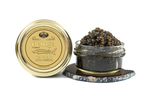 OVERNIGHT SHIPPING - OLMA Beluga Hybrid Black Caviar - Rated Top Caviar in the World - 2 oz / 56 g