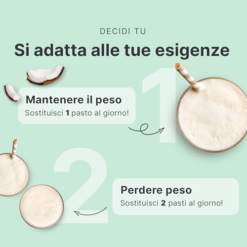Sheko - Frullato Sostitutivo Di Base - 21 Frullati Per Barattolo - Alto Contenuto Proteico - Gusto Naturale - Frullato Dimagrante - Dieta (378 G, Cocco) - 4