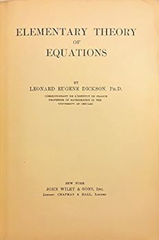 Hardcover Elementary Theory of Equations Book