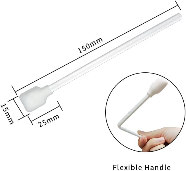 6" Rectangular Foam Tipped Self-saturating Cleaning Swabs, New Alcohol Pad, Repair Kit for Removing Excess Dust/Engine Oil/Ink, Box of 50 pcs