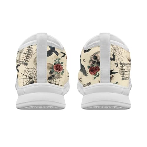 Image of Floral Sneakers for Women Colorful Art Shoes for Women Slip On Casual Work Shoes