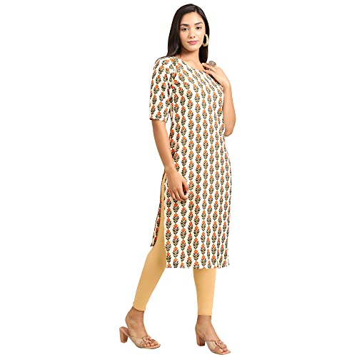 Image of Pinkmint Women's Crepe Floral Regular Kurta