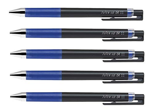 Pilot juice up 04 Retractable Gel Ink Pen, Ultra Fine Point 0.4mm, Blue Ink, Value Set of 5 (Blue)