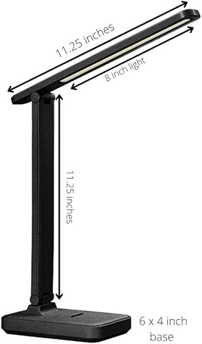 Miniatura 6 de Lámpara de escritorio LED inalámbrico recargable mini USB interruptor táctil regulador de regulación de ajuste de color (azul)