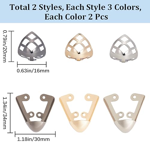 Gorgecraft FIND-GF0005-12-US16 12Pcs 6 Styles High Heels Toe Caps Metal Shoes Pointed Protector Toe Protection Head Tip Cover Durable Shoes Hollow Rhombus Elegant Supplies thumb #1