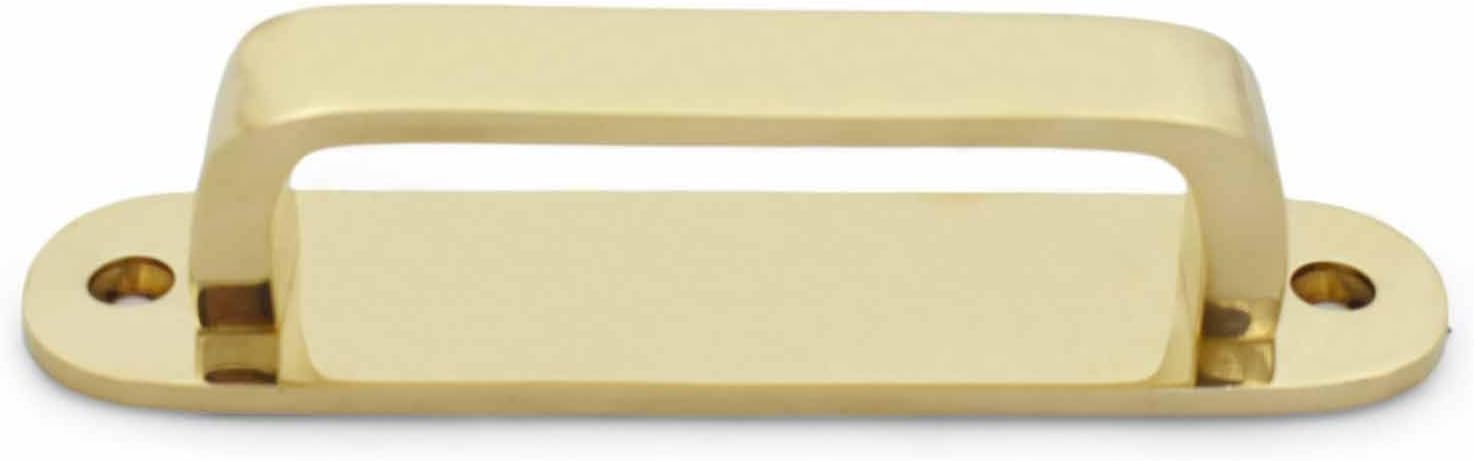 Solid Brass Cabinet Pull with Backplate | 6.5 Inch Polished Unlacquered Handmade Brass Handle for Kitchen Bathroom Dresser Drawer Furniture Hardware