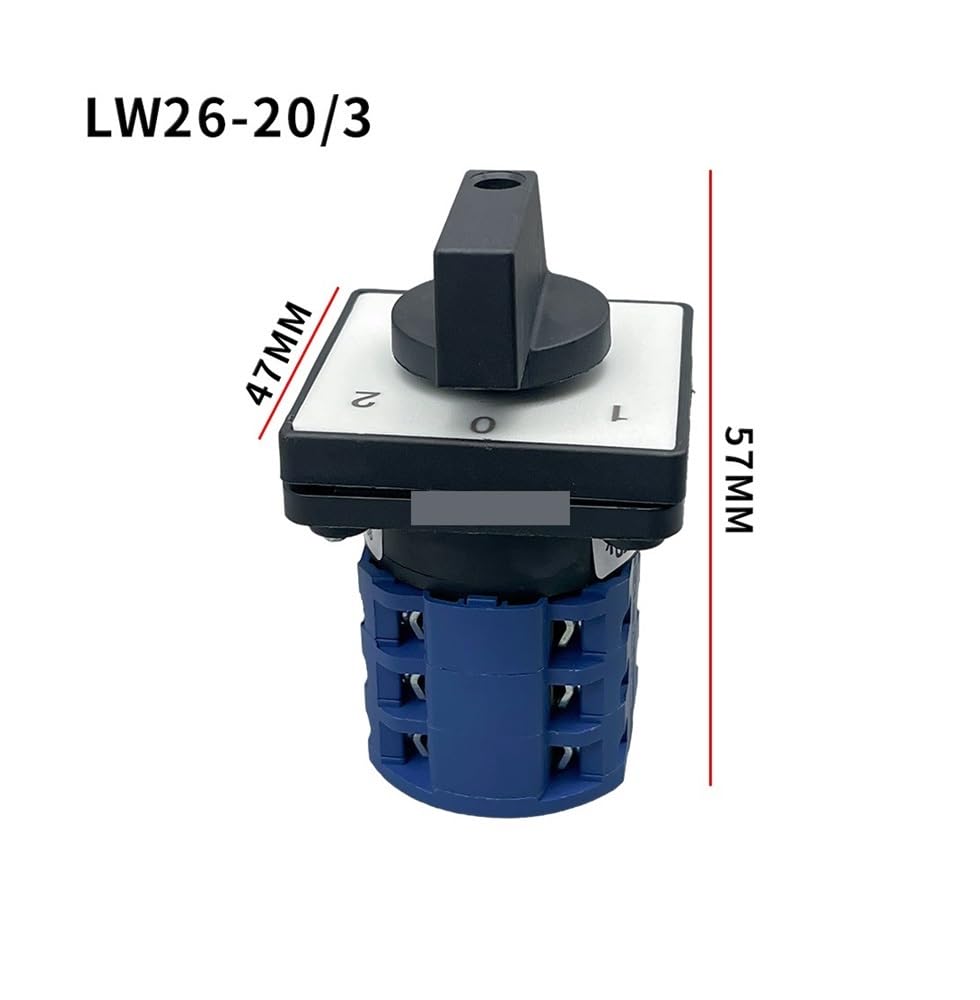 1PCS LW26-20/3 1-0-2 AC 500V 20A Rotary Selector 1-0-2 On-Off-On 3 Positions Cam Changeover Switch