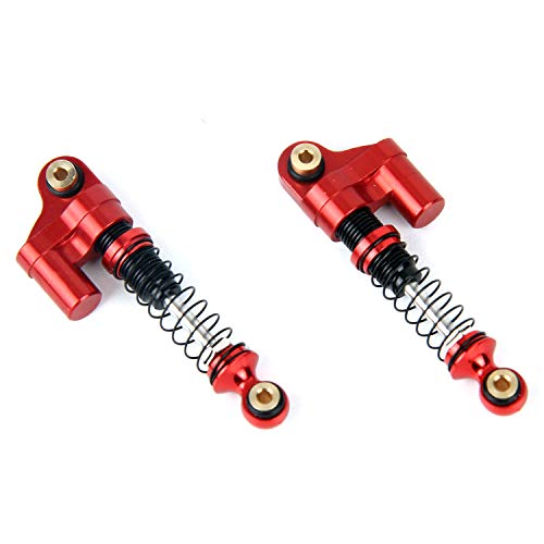 LCX Racing 1/24th RC Crawler Car CNC Machined Aluminum 37mm Length Suspension Shock Absorber Damper for Axial SCX24 Deadbolt JLU C10 B-17, Upgrades Parts Accessories (red)