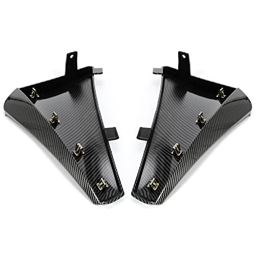 Image of KUAFU 4Pcs Front & Rear Splash Guard Fender Flares Compatible with 2020-2025 Chevy Chevrolet Corvette C8 Replacement for 84263453 84263457 Mud Flaps Carbon Fiber Color