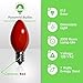 Box of 25 7 Watts C7 Ceramic Red Light Bulbs Colored C7 120 Volts Candelabra E12 Base Steady Burning Great for Night Lights String Lights and Christmas Decorations
