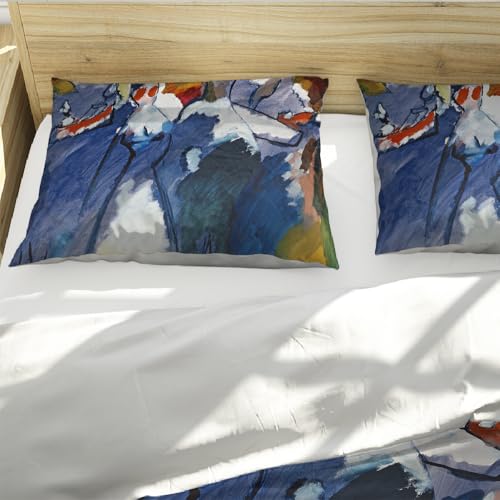 Parure de lit respirante et housse de couette bleue à fermeture éclair - 5