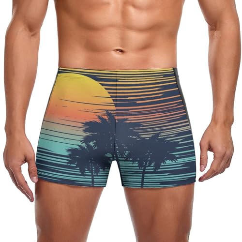 Maillot de bain homme rétro cocotier idéal pour vos journées farniente à la plage