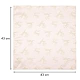 Celebright Christmas Pack of 6 Napkins - Square 17 x 17 inches (43 x 43 cm) - Ideal Xmas Dinner Table Decorative Settings - Embossed Metallic Deer Design - Cream & Metallic Gold - Image 5