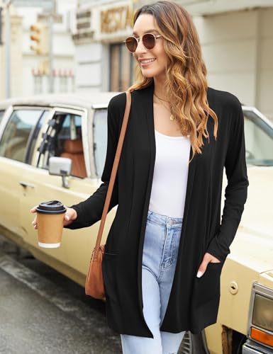 Newchoice Womens Casual Lightweight Cardigans with Pockets Loose Long Sleeve Open Front Cardigan3