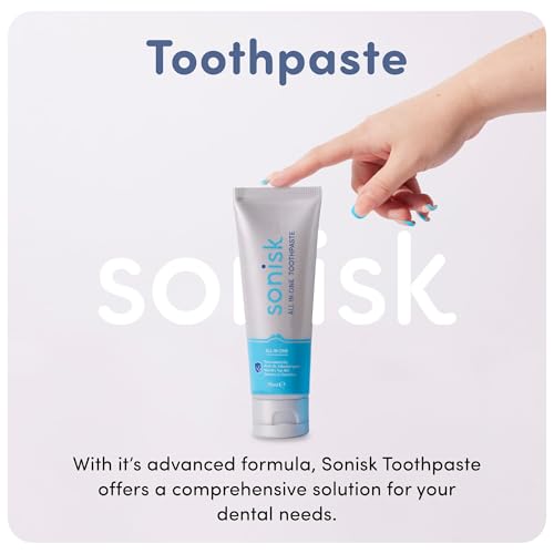 Sonisk Pärchen-Set, 2 x Pulse elektrische Zahnbürsten, 4 Ersatzköpfe, All-in-One-Zahnpasta, Schalltechnologie, Plaque-Entfernung, Zahnarzt empfohlen, reisefreundlich (Blaugrün und Mattschwarz) – Bild 7