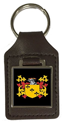 Porte-clés en cuir Syms marron : protégez vos clés avec ce blason